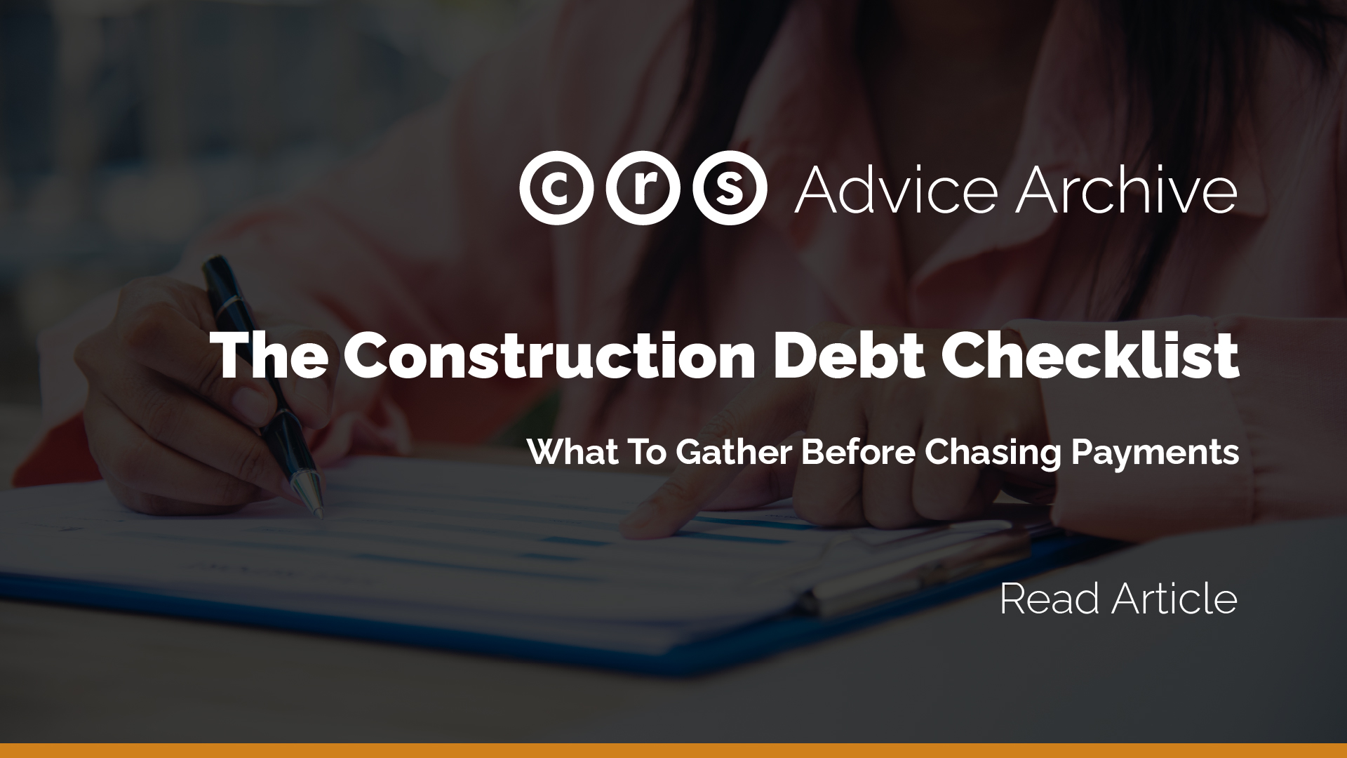 Construction Debt Checklist
